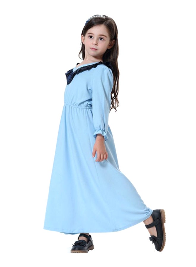 Sharpdo V-Neck Maxi Dress Sky Blue/Navy - Image 3