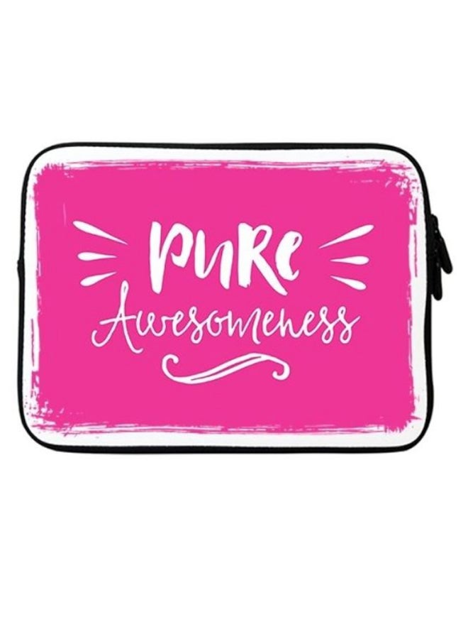Stylizedd Pure Awesomeness Printed Premium Designer Sleeve With Strap For Laptop Pink/Black/White - Image 1