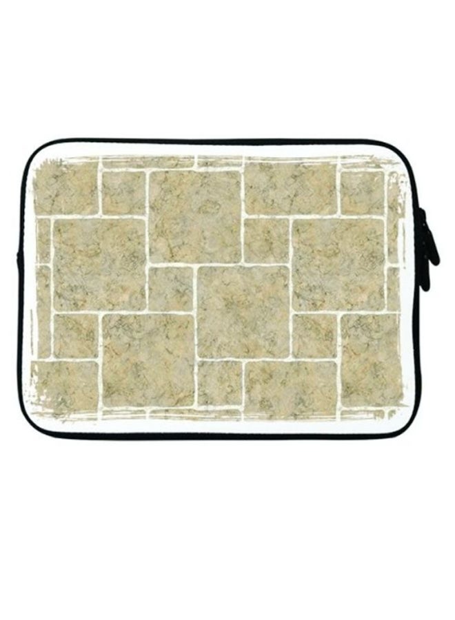 Stylizedd Garden Tiles Premium Designer Sleeve With Strap For Laptop Beige/White/Black - Image 1