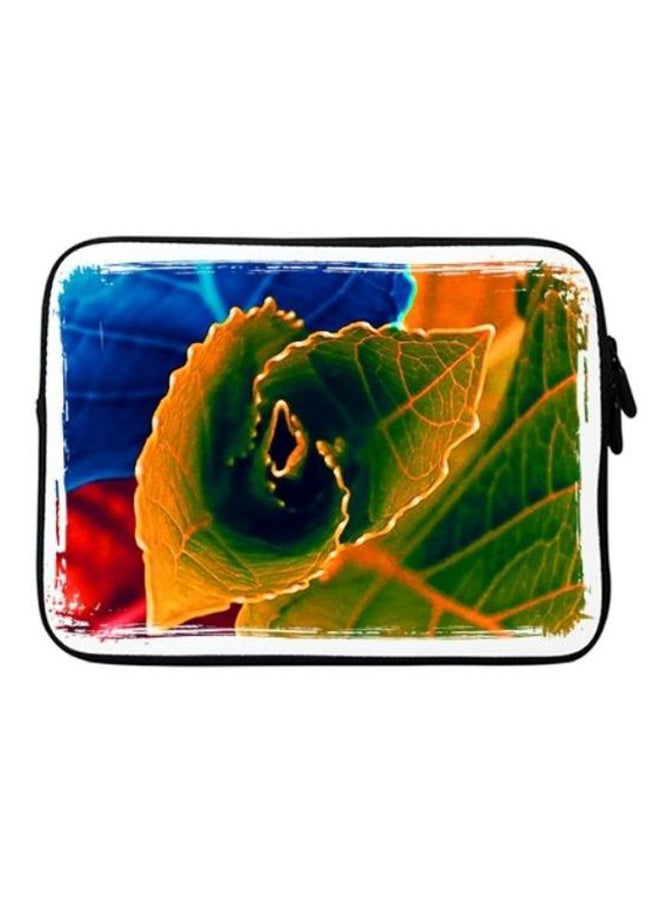 ستايلايزد حافظة لابتوب فاخرة وعصرية مع حزام بطبعة بطبعة أوراق الخريف المتفتحة متعدد الألوان - Image 1