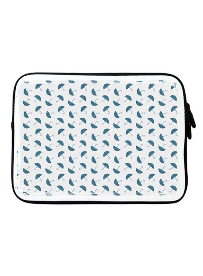 Stylizedd Falling Umbrellas Printed Premium Designer Sleeve With Strap For Laptop White/Blue - Image 1