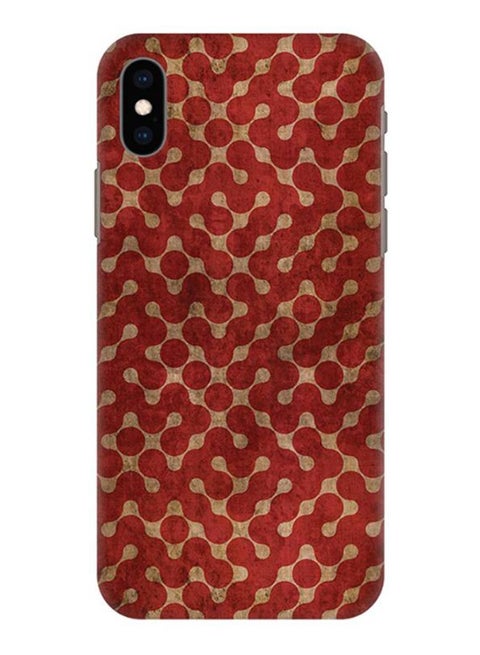 Connect The Dots Printed Protective Case Cover For Apple iPhone XS Max Red/Beige