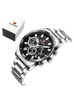 REWARD Men's Stainless Steel Chronograph Wrist Watch J4471B-S-KM - 42 mm - Silver  - Image 1