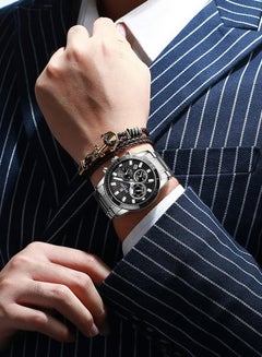 REWARD Men's Stainless Steel Chronograph Wrist Watch J4471B-S-KM - 42 mm - Silver  - Image 2
