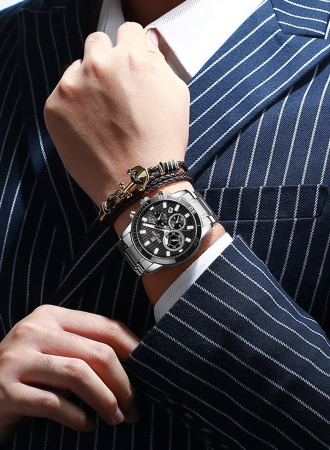 REWARD Men's Stainless Steel Chronograph Wrist Watch J4471B-S-KM - 42 mm - Silver - Image 2