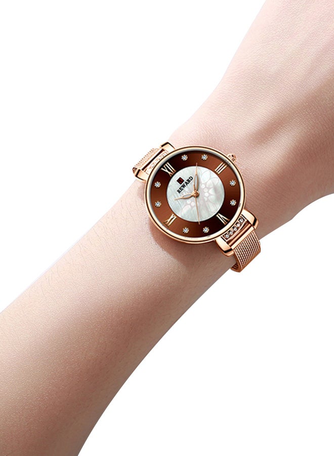 REWARD Women's Stainless Steel Analog Wrist Watch J4469K-KM - 42 mm - Rose Gold - Image 2