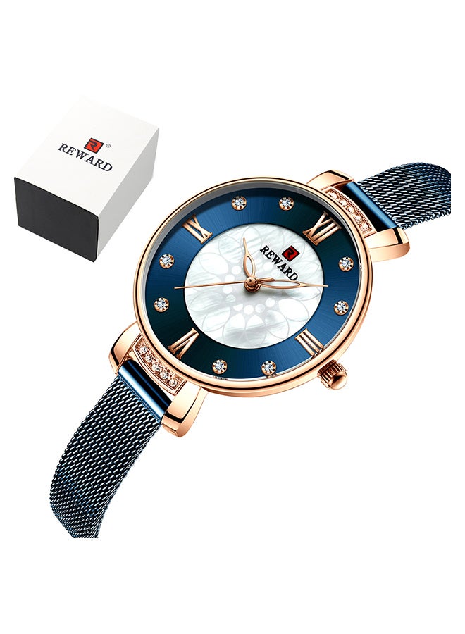REWARD Women's Stainless Steel Analog Wrist Watch J4469BL-KM - 42 mm - Blue - Image 1