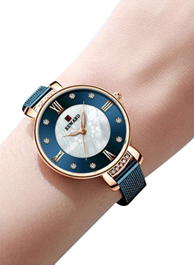 REWARD Women's Stainless Steel Analog Wrist Watch J4469BL-KM - 42 mm - Blue - Image 2
