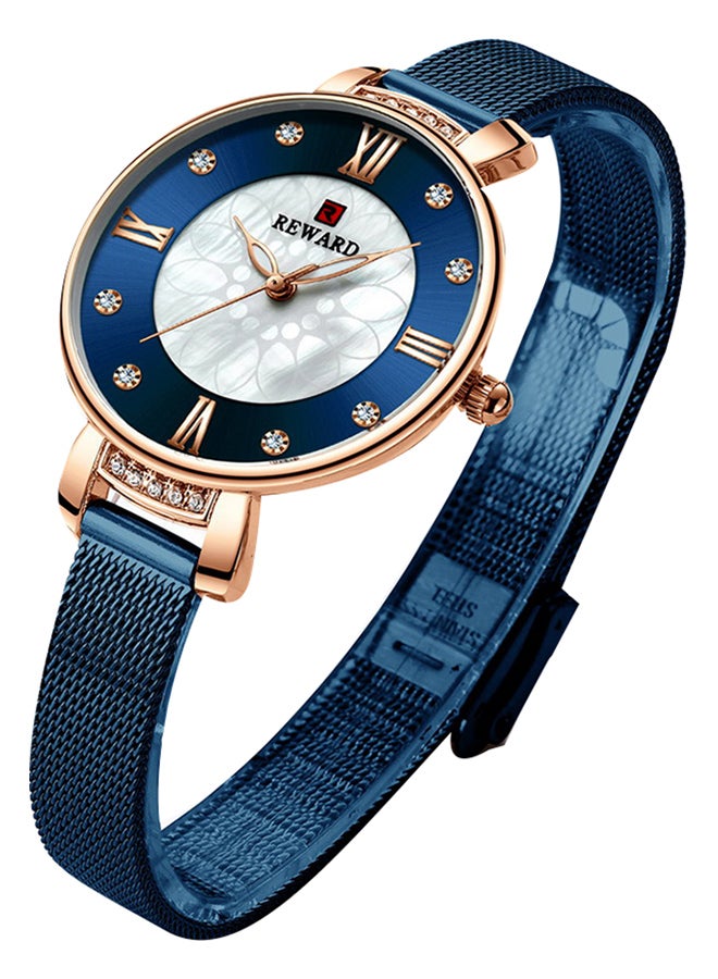 REWARD Women's Stainless Steel Analog Wrist Watch J4469BL-KM - 42 mm - Blue - Image 3