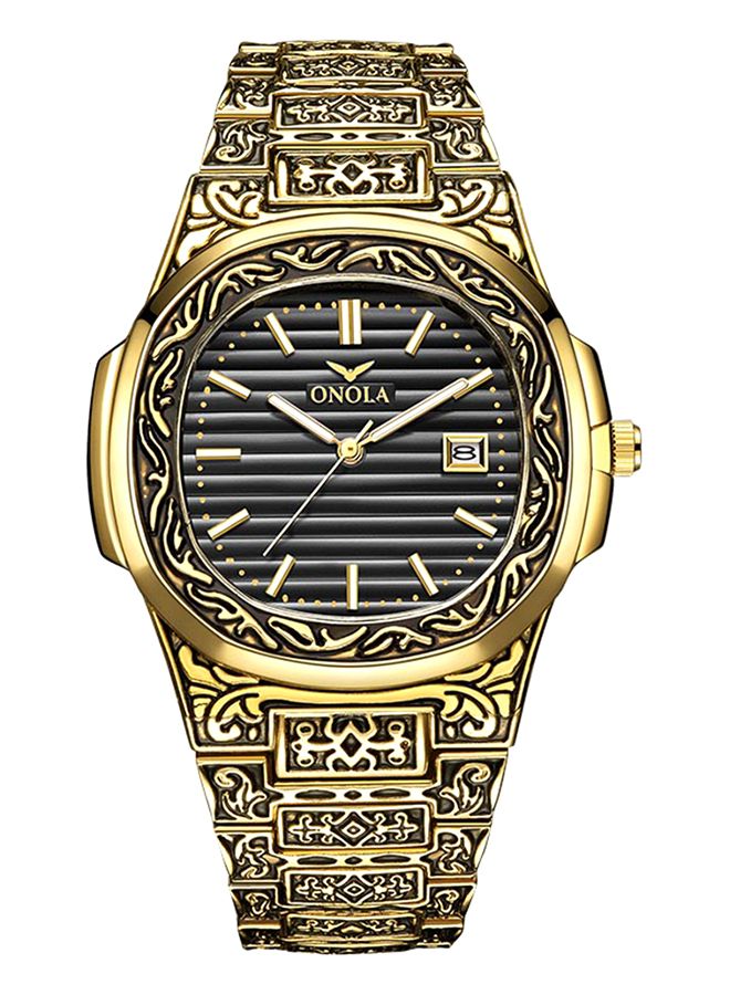 ONOLA Men's Alloy Analog Wrist Watch J4227-7-KM - 42 mm - Gold - Image 1