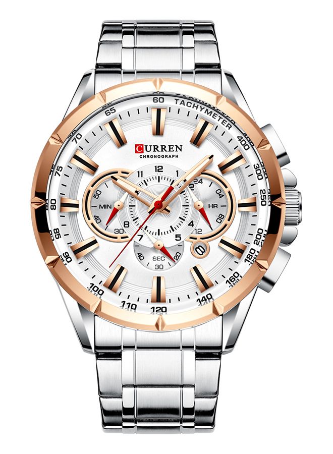 CURREN - Men's Stainless Steel Chronograph Watch J4211S-W-KM - 42 mm - Silver - Image 1