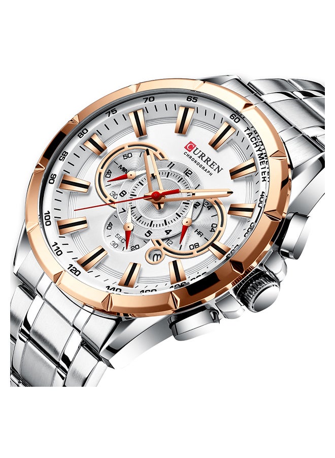 CURREN - Men's Stainless Steel Chronograph Watch J4211S-W-KM - 42 mm - Silver - Image 1