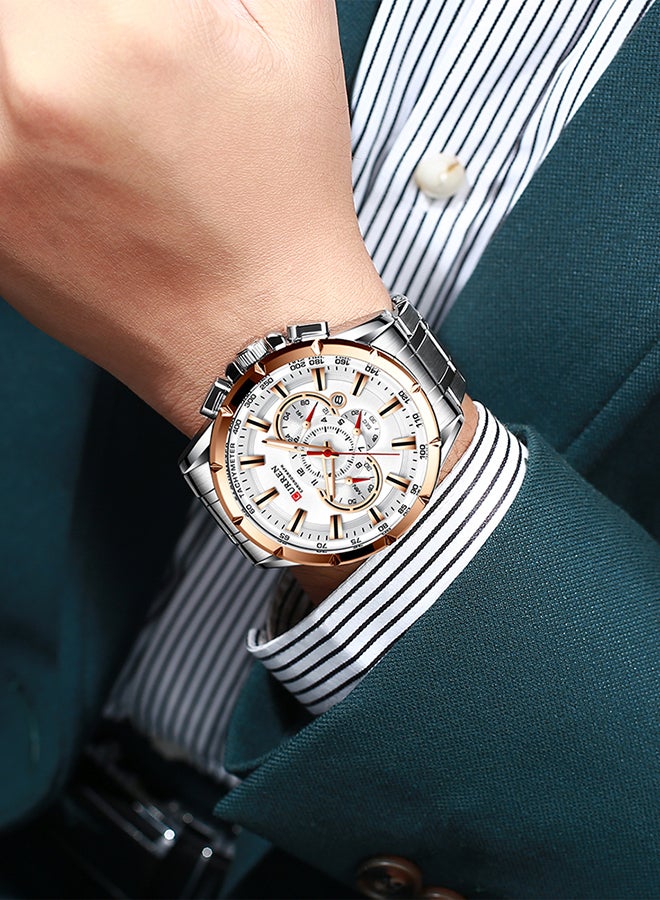 CURREN - Men's Stainless Steel Chronograph Watch J4211S-W-KM - 42 mm - Silver - Image 1