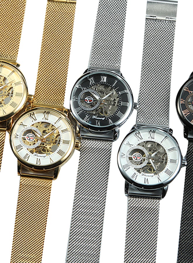 FORSINING Men's Stainless Steel Chronograph Watch J3817S-2-KM - 42 mm - Silver - Image 3