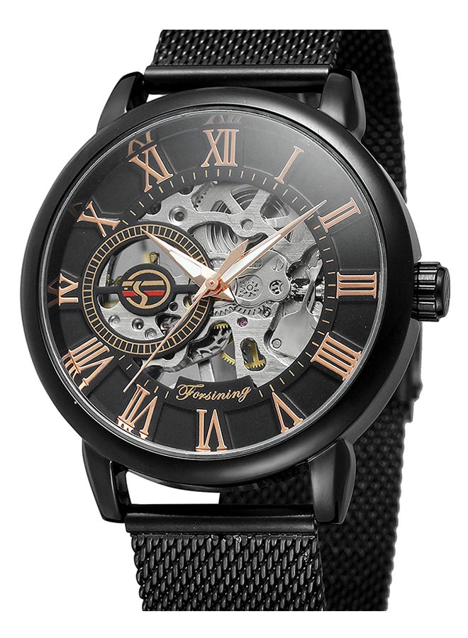 FORSINING Men's Stainless Steel Chronograph Watch J3817B-1-KM - 42 mm - Black - Image 2