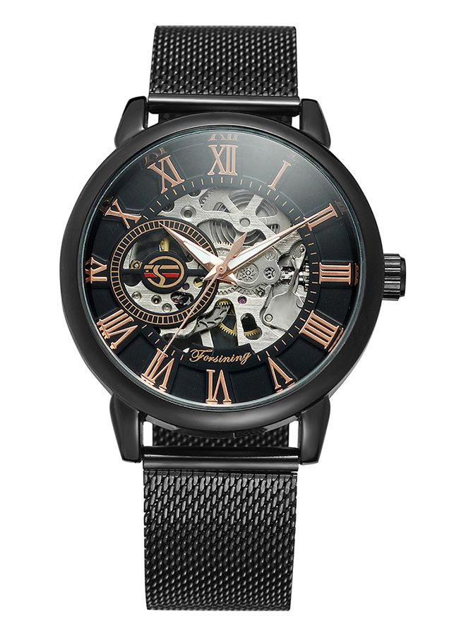 FORSINING Men's Stainless Steel Chronograph Watch J3817B-1-KM - 42 mm - Black - Image 1