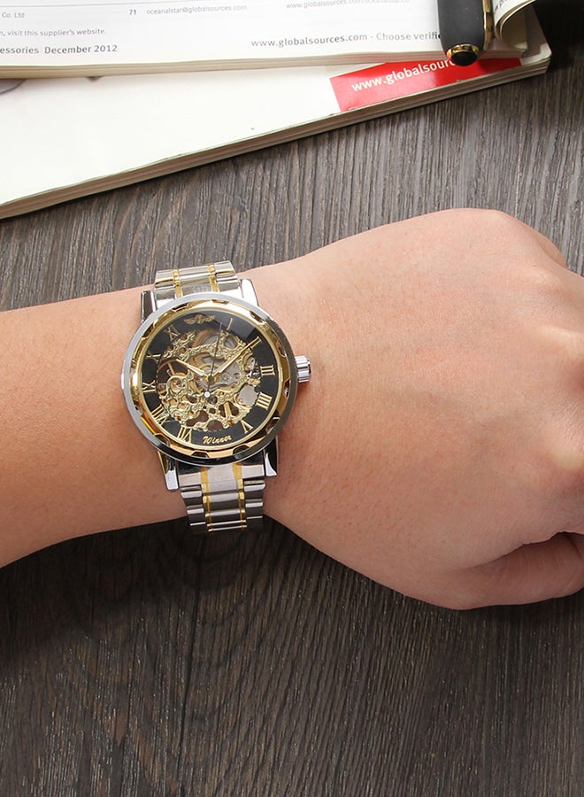 وينر ساعة يد من الستانلس ستيل طراز J3816S-1-KM - 42 مم - فضي/ذهبي للرجال - Image 3