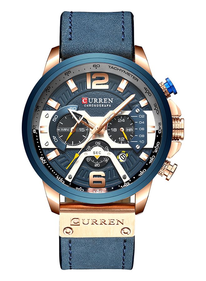 CURREN Men's Leather Chronograph Watch J3813BL-KM - 42 mm - Blue - Image 1