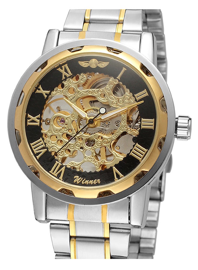 وينر ساعة يد من الستانلس ستيل طراز J3816S-1-KM - 42 مم - فضي/ذهبي للرجال - Image 1