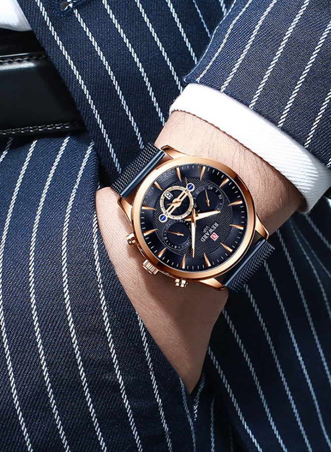 REWARD Men's Quartz Movement Stainless Steel Strap Time & Calendar Display Fashion Wrist Watch For Men - Image 2