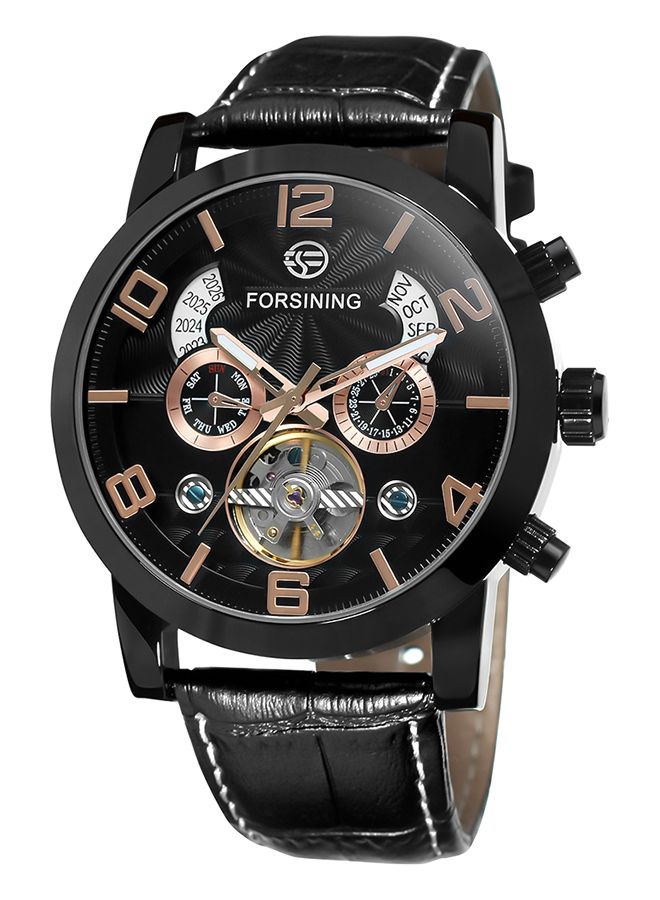 Generic Men's Waterproof Leather Analog Watch J3820B-2-KM 