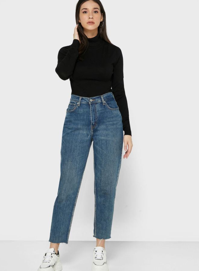 فيرو مودا بلوفر سادة برقبة مطوية أسود - Image 4