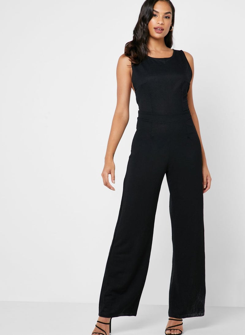 Reserved Cross Back Jumpsuit Black - Image 1