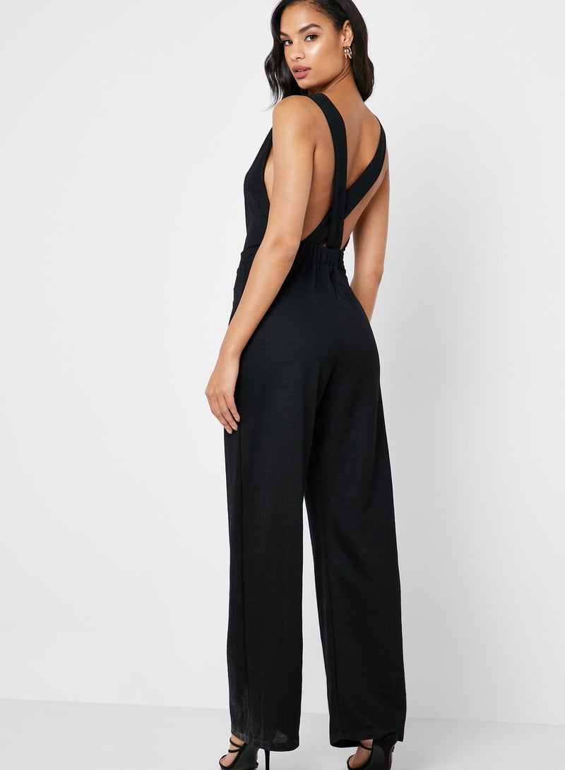 Reserved Cross Back Jumpsuit Black - Image 2
