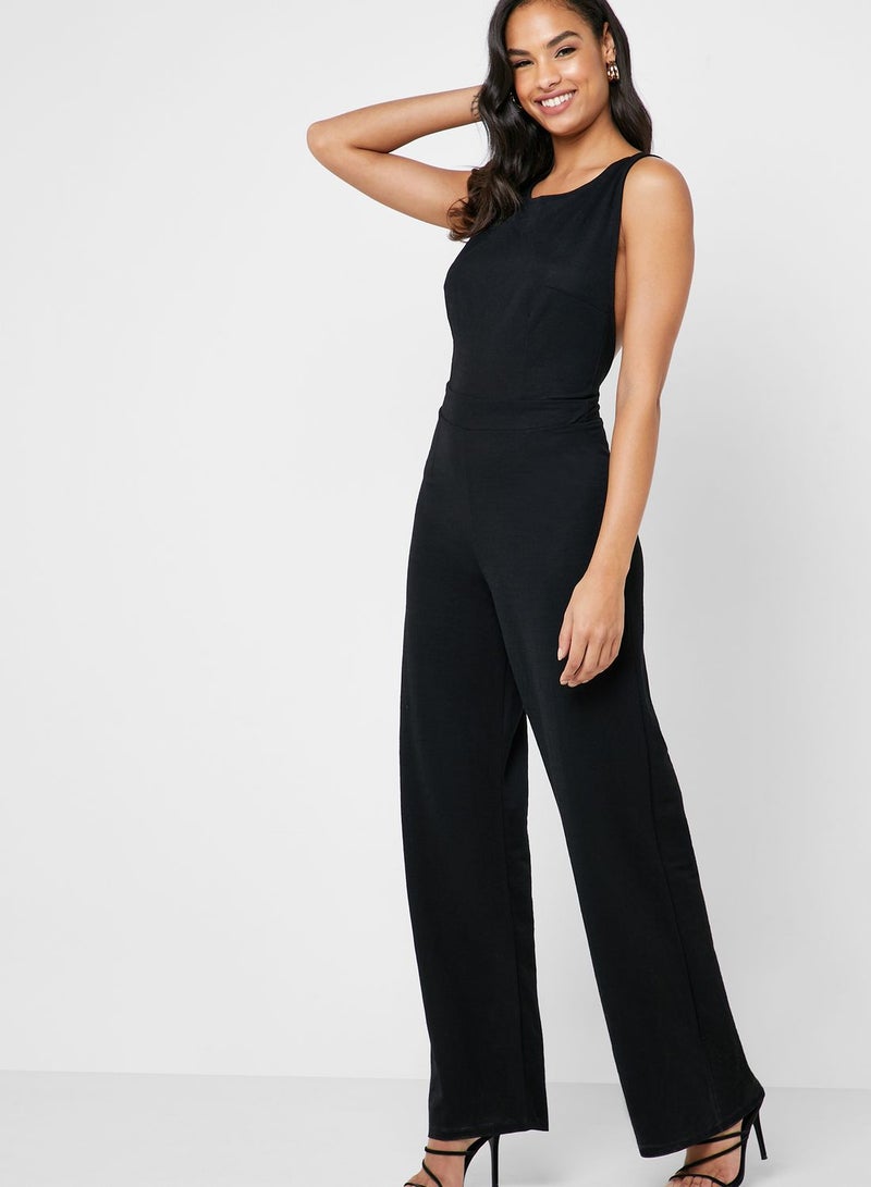 Reserved Cross Back Jumpsuit Black - Image 4