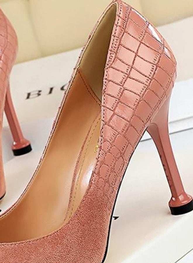 Pointed Toe Stiletto Thin Heel Shoes Pink - Image 2