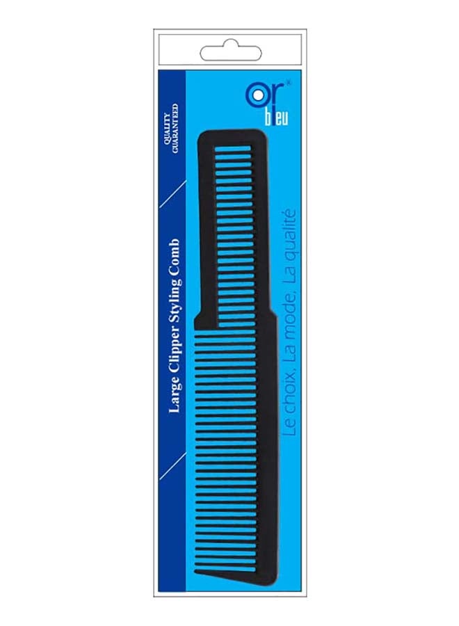 Or Bleu - Large Clipper Styling Comb Black 22.5cm - Image 1