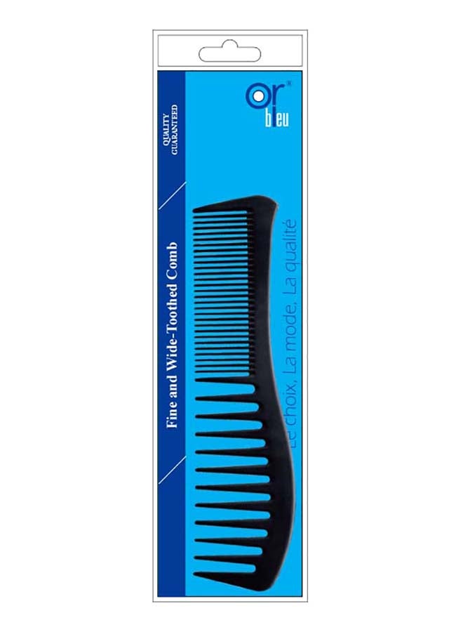 Or Bleu Fine And Wide-Toothed Comb Black 19cm - Image 2