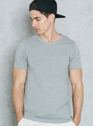Solid Round Neck T-shirt Grey - v1602233640/N41019581V_1