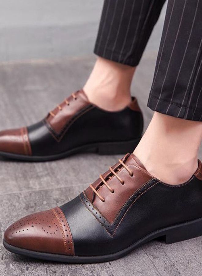 Generic Men's Business Shoes Patchwork Design Formal Shoes Brown  - Image 1