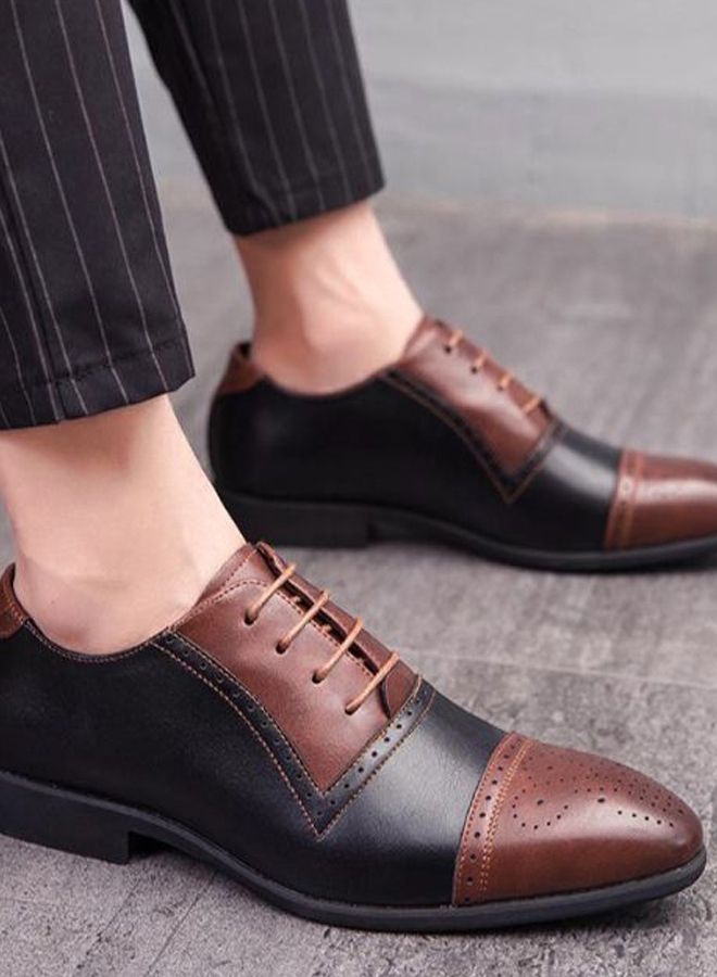 Generic Men's Business Shoes Patchwork Design Formal Shoes Brown  - Image 2