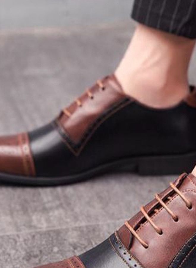 Generic Men's Business Shoes Patchwork Design Formal Shoes Brown  - Image 3