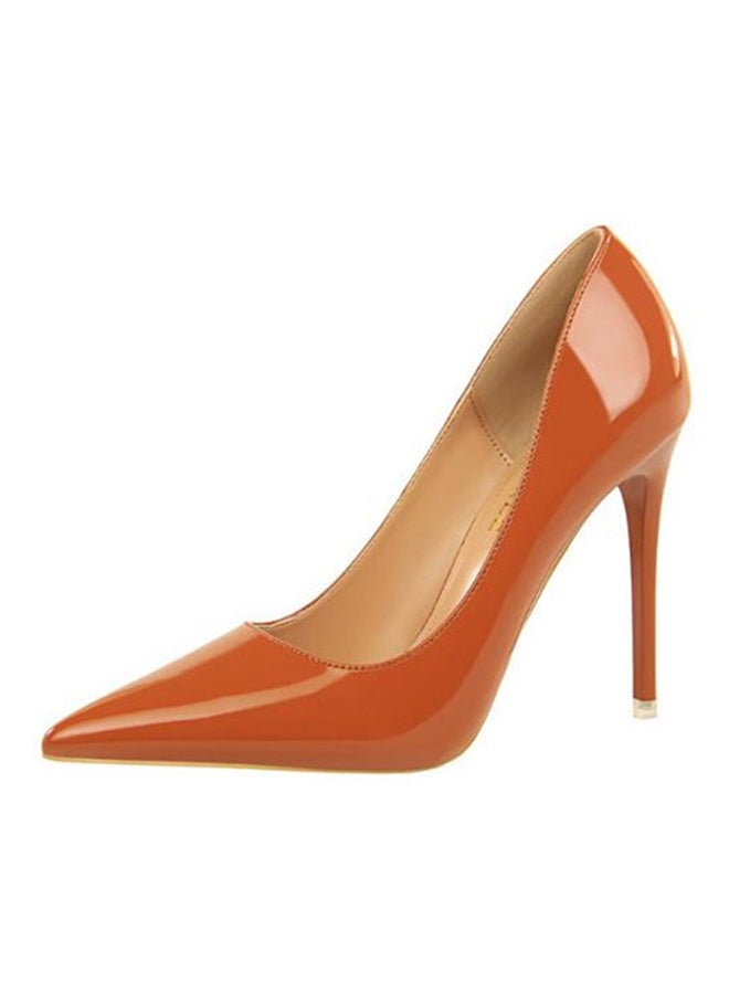 Women's Pointed Toe High Thin Heel Pumps Brown  - Image 3