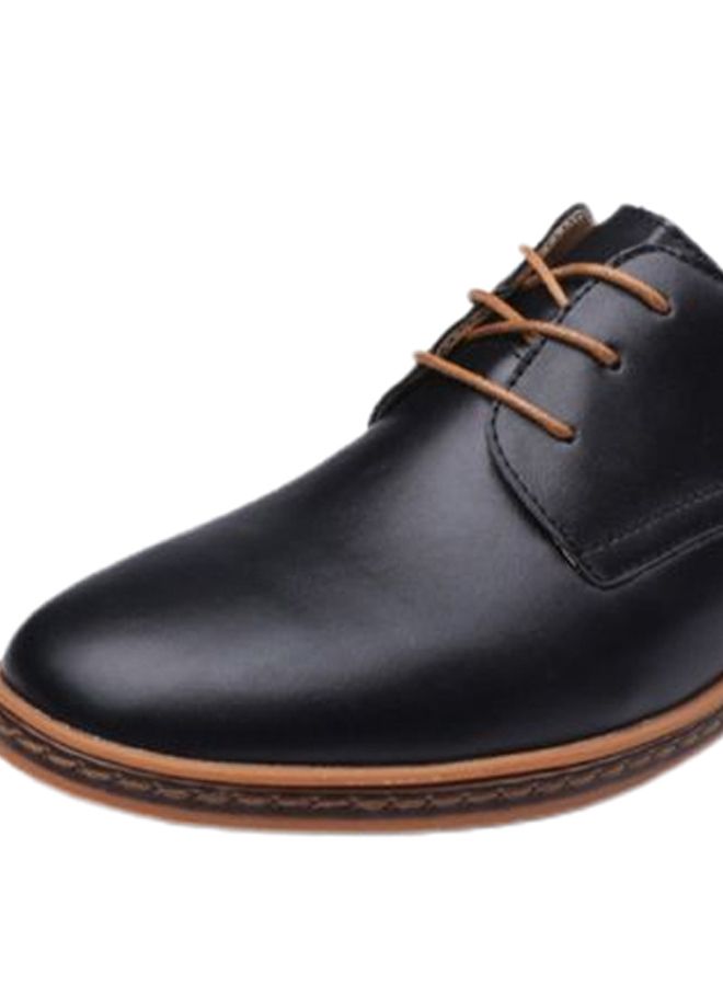 Lace-up Pointed Oxford Casual Shoes Black - Image 3