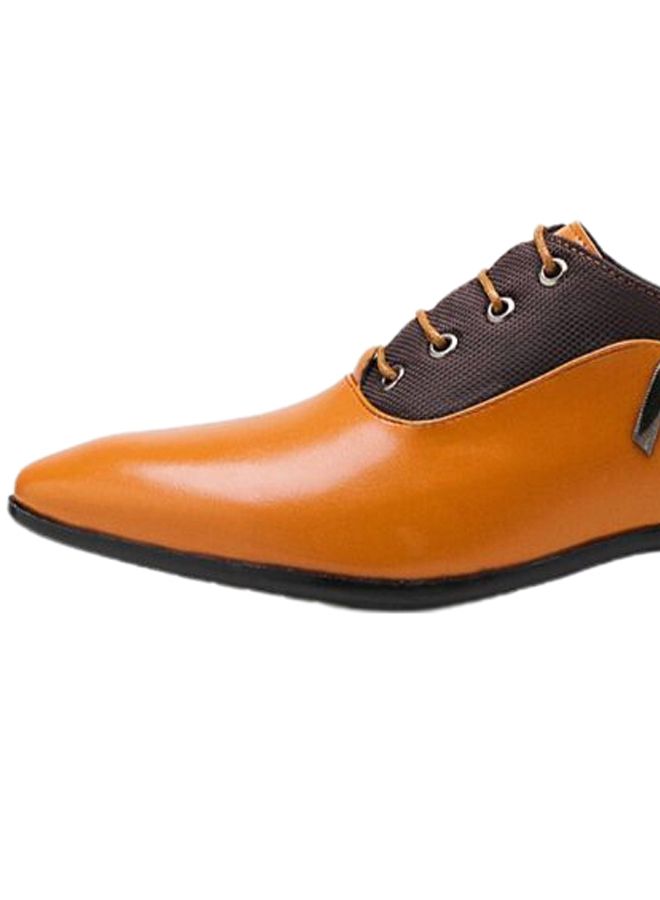 Lace-up Pointed Oxford Casual Shoes Brown  - Image 3