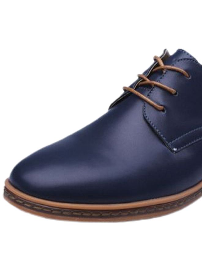 Lace-up Pointed Oxford Casual Shoes Blue  - Image 3
