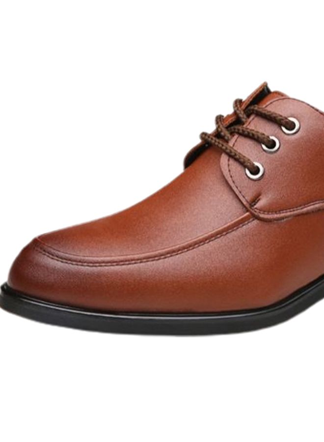 Lace-up Pointed Oxford Casual Shoes Brown  - Image 3
