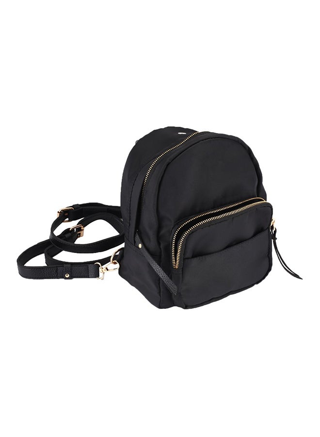 Adjustable Strap Solid Backpack Black  - Image 3