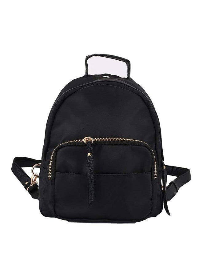 Adjustable Strap Solid Backpack Black  - Image 1