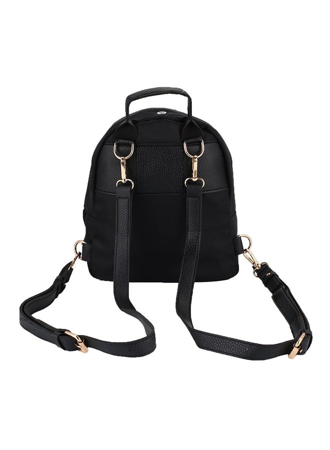 Adjustable Strap Solid Backpack Black  - Image 2