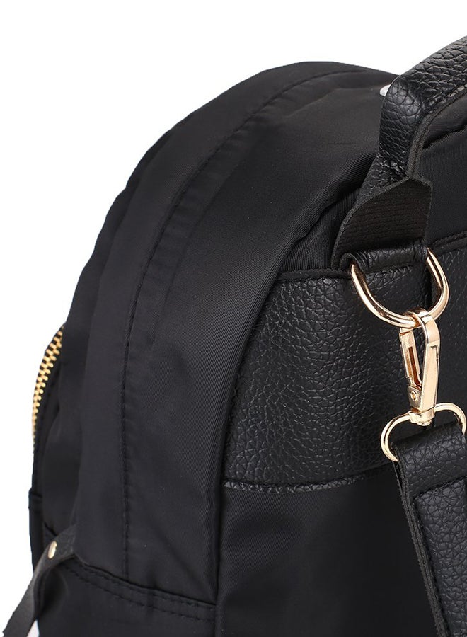 Adjustable Strap Solid Backpack Black  - Image 4