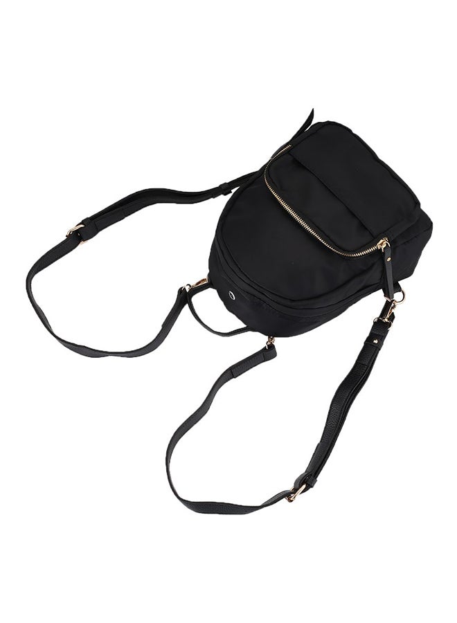 Adjustable Strap Solid Backpack Black  - Image 5