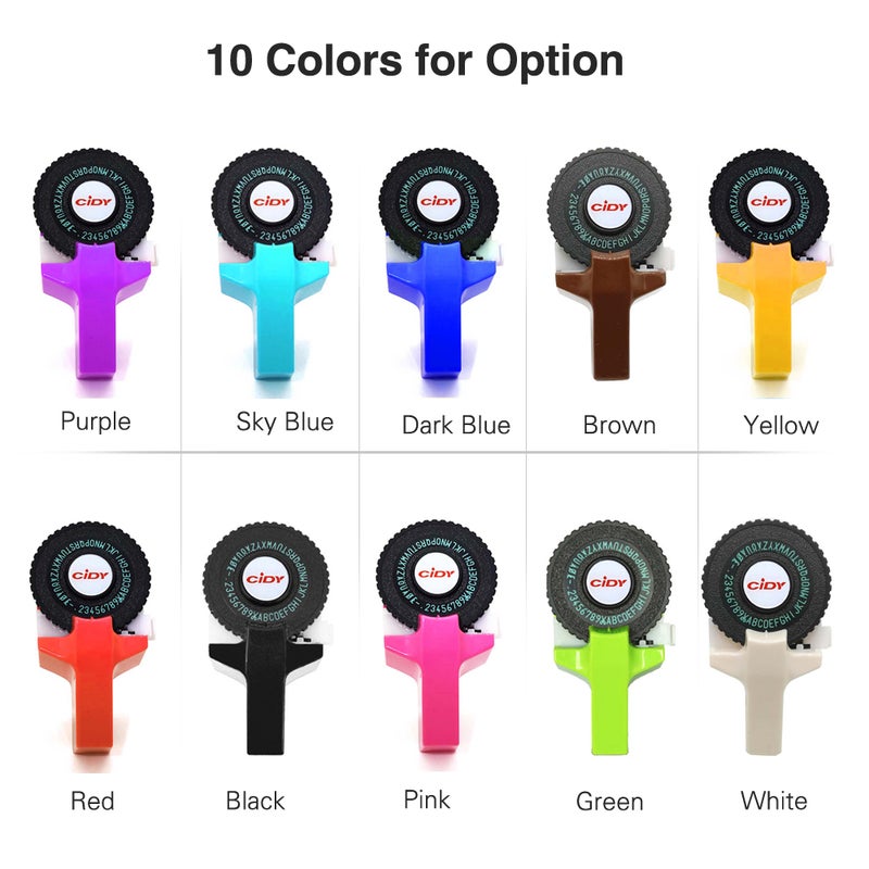 Mini Portable Manual Label Maker With Plastic PVC 9mm Tapes Lettering Machine Multicolor  - Image 3