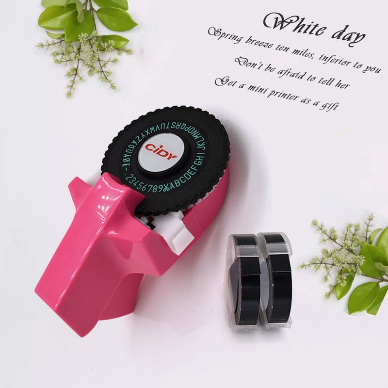 Mini Portable Manual Label Maker With Plastic PVC 9mm Tapes Lettering Machine Multicolor  - Image 4