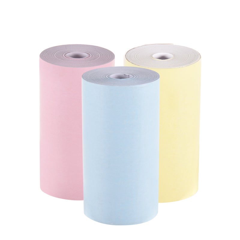 3-Piece Color Thermal Paper Roll Multicolor