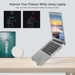 Generic Adjustable Aluminum Alloy Foldable Laptop Stand White  - Image 5